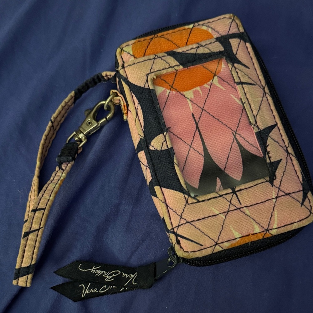 Vera Bradley Pink and Orange Floral Wristlet